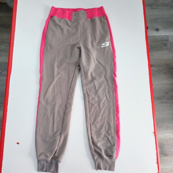 Skechers Sport sweatpants / jogger girls size M grey & pink graphic design - Picture 1 of 14